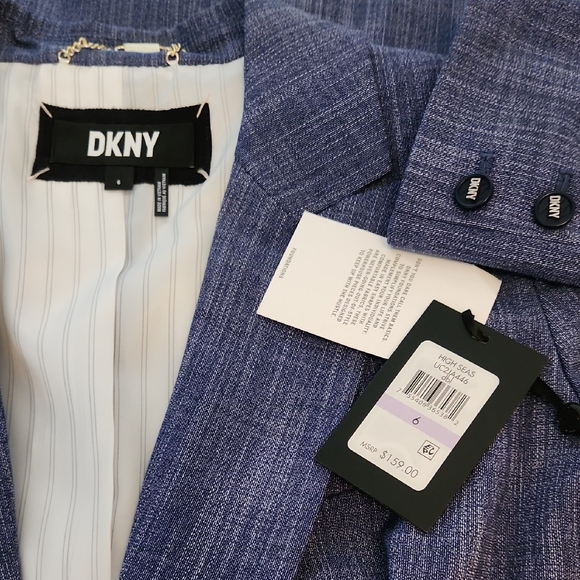 DKNY Navy Double-Breasted Blazer - Picture 3 of 4